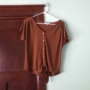 Rust colored Button blouse